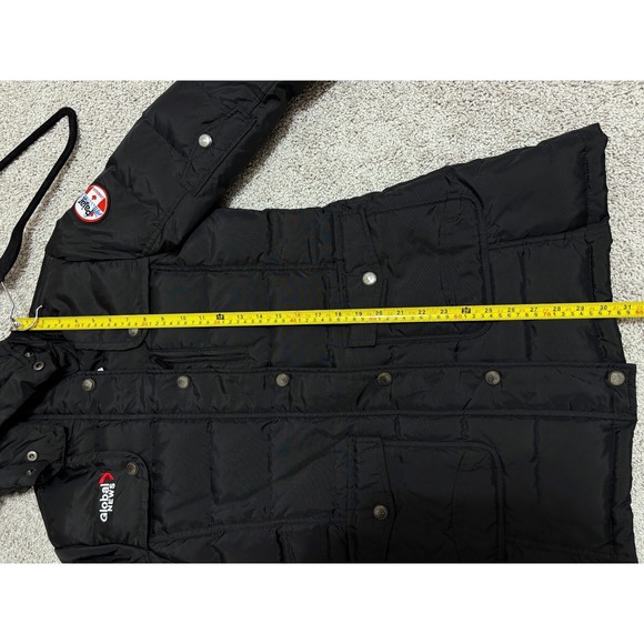 PAJAR Down Coat Puffer Jacket Hooded Pockets Global News Black Womens Medium - Picture 14 of 16